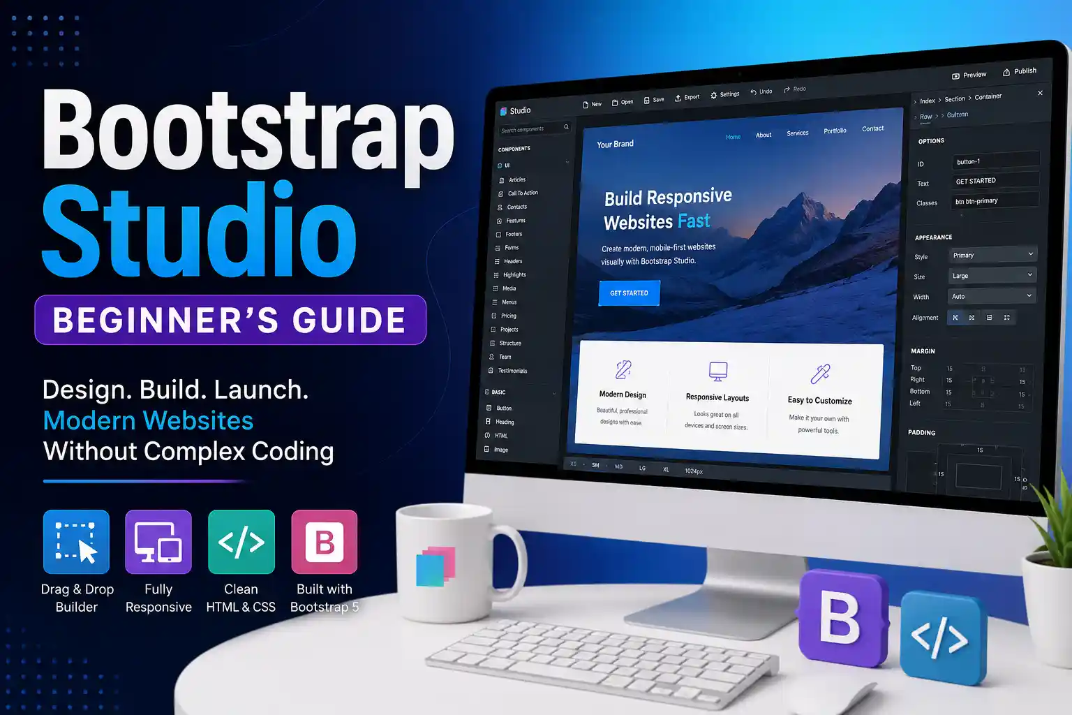 Bootstrap Studio beginner’s guide for building responsive websites without complex coding