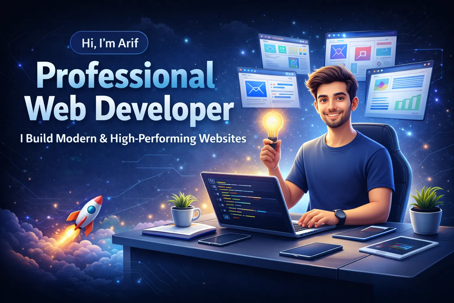 Professional web developer portfolio showcasing modern website design and development work