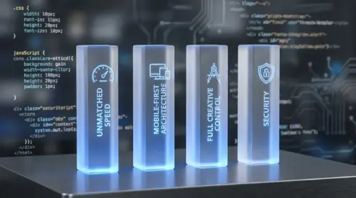 Four glass pillars layout design