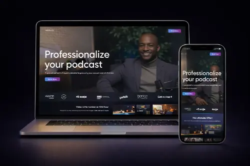 Webflow website for Virtual Podcast Studio by Code by Arif